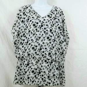 Jessica London Flowy Polka Dot Top